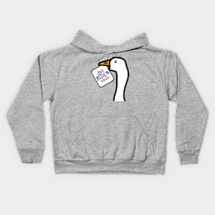 Portrait of a Goose with Stolen Joe Biden Sign Kids Hoodie